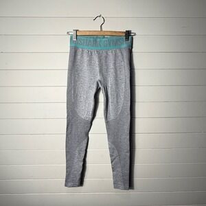 Gymshark‎ Flex High Waisted Seamless Leggings Grey Teal Small